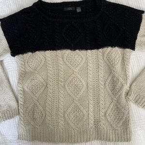 Black and white pullover sweater